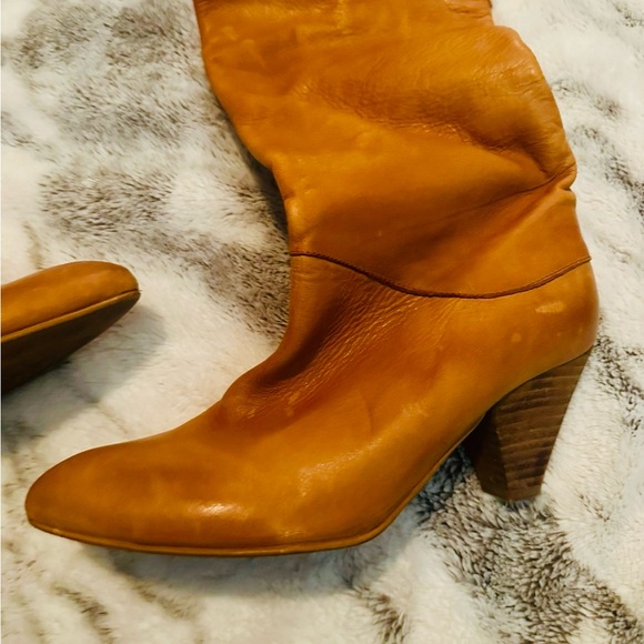 Free People Tan leather vintage over the knee boots size 37 - Picture 11 of 12